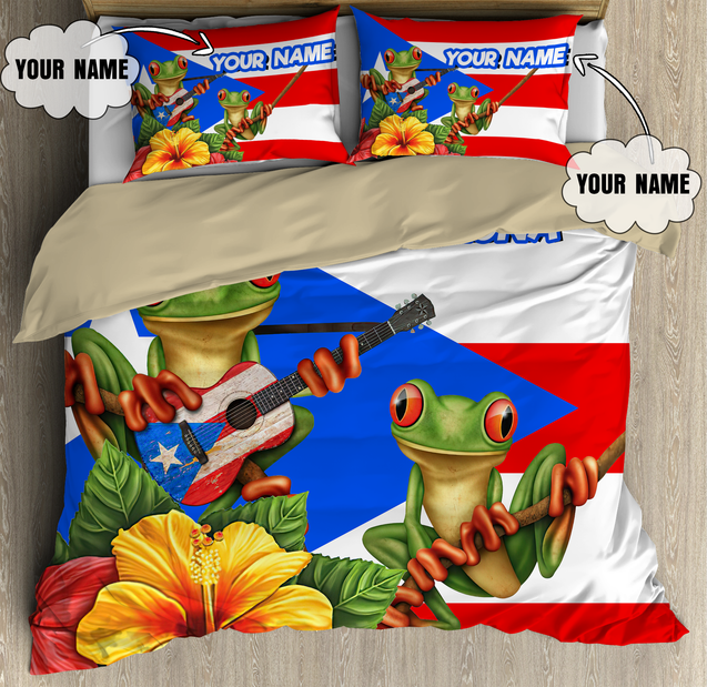 Customize Name Coqui Puerto Rico Bedding Set MH24032101