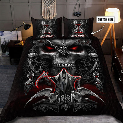 Customize Name Skull Art Bedding Set