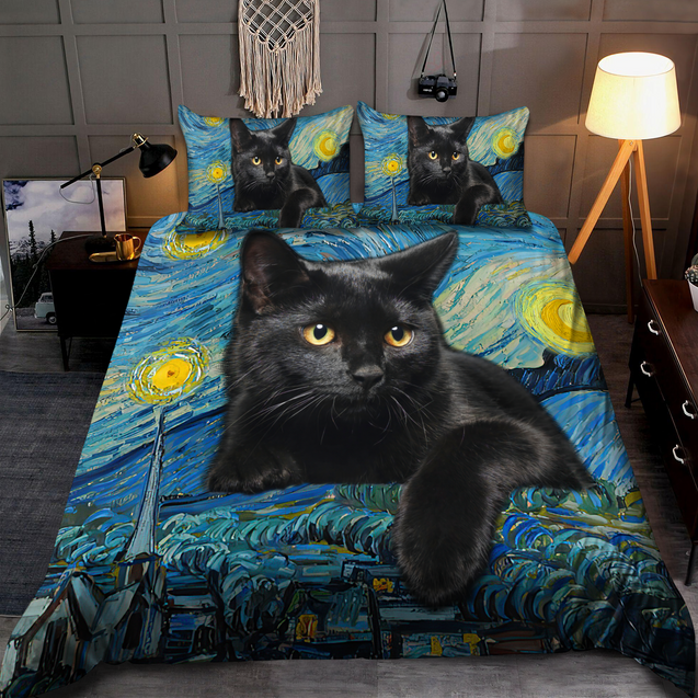 Art Of Black Cat Bedding Set