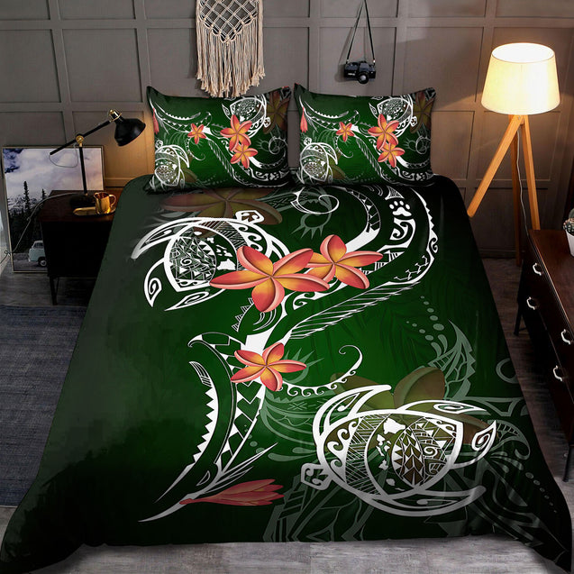 Amazing Polynesian Frangipani And Tattoo Hawaii Style Bedding Set ML