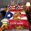 Customize Name Lovely Coquí Puerto Rico Bedding Set