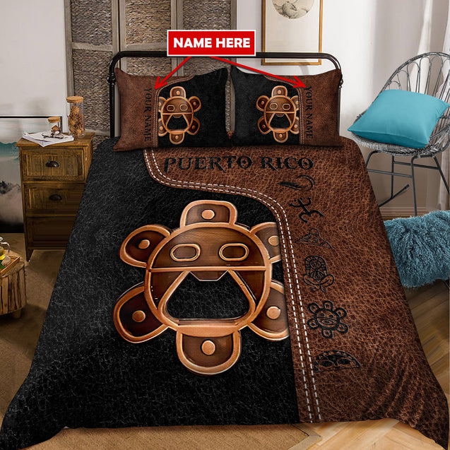 Customize Name Sol Taino Puerto Rico Bedding Set