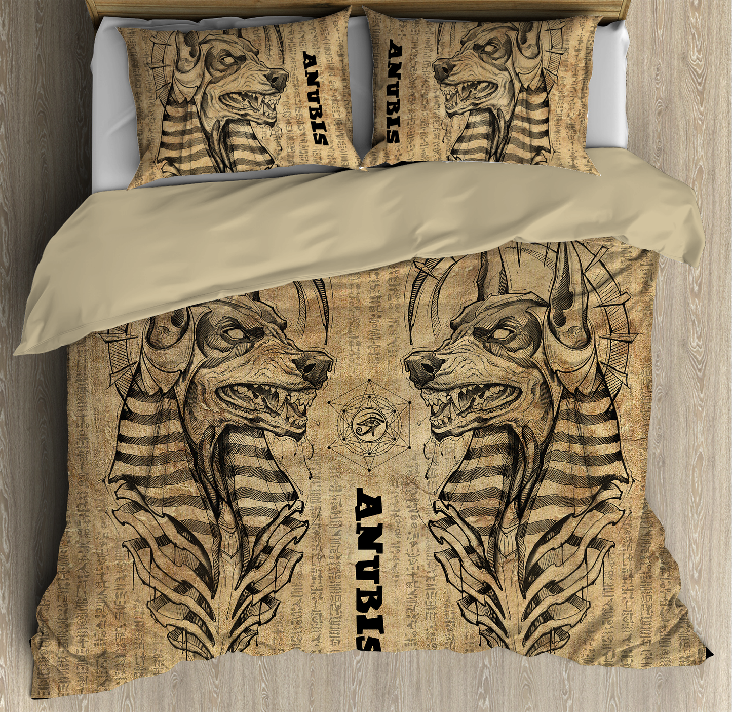 Egyptian Gods Ancient Anubis Tattoo 3D design Bedding set
