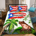 Customize Name Loving Coqui And Puerto Rico Bedding Set HHT29042104