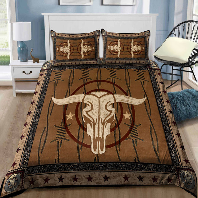 Bull Riding Bedding Set Skull