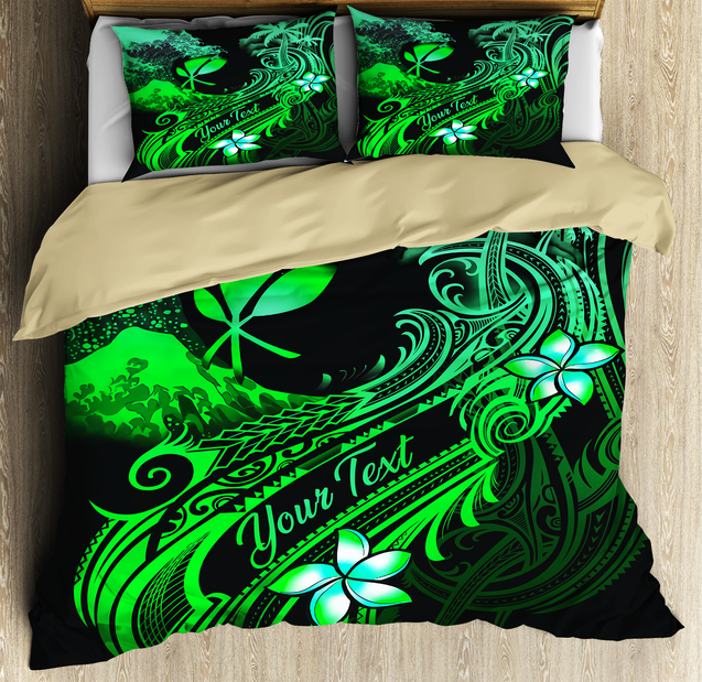 Coconut Tree Polynesian Hawaii Personalized Name Decorated 3D Bedding Set