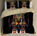 Anubis Horus eye and egyptian falcon 3D design Bedding set