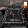 Personalized Name Bull Riding Bedding Team Roping Black