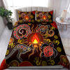 Aboriginal Dancing around the campfire Stories Red Bedding set