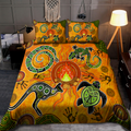 Aboriginal Dancing around the campfire Stories Green Bedding set