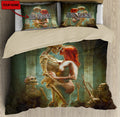 Customize Name Couple Skull And Queen Bedding Set DD08062101