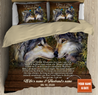 Love Wolf Couple Customize Name Bedding Set