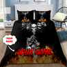 Customize Name Biker Skull Bedding Set DQB31052102