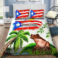 Customize Name Loving Coqui And Puerto Rico Bedding Set HHT29042104