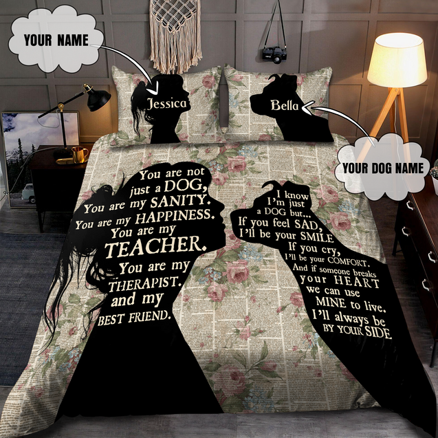 Customize Name Mom Love Her Dog Bedding Set MH19012103