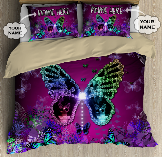 Customize Name Dinamond Butterfly Bedding Set TNA09042102