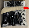 Personalized Name Rodeo Bedding Set Black Horse