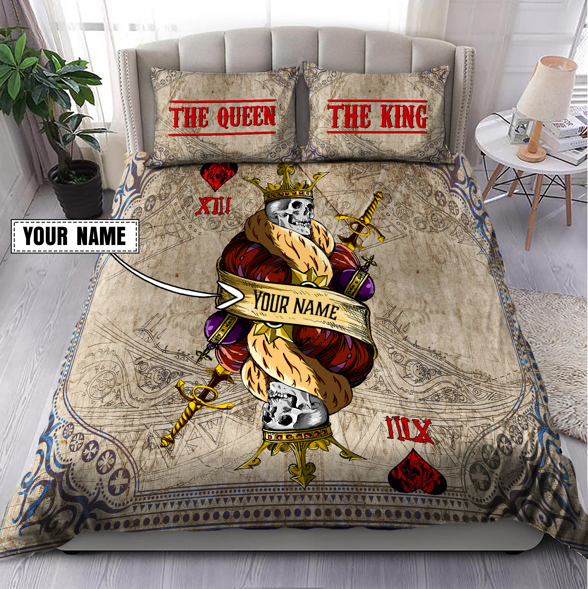 Customize Name King Skull Bedding Set MH09062102