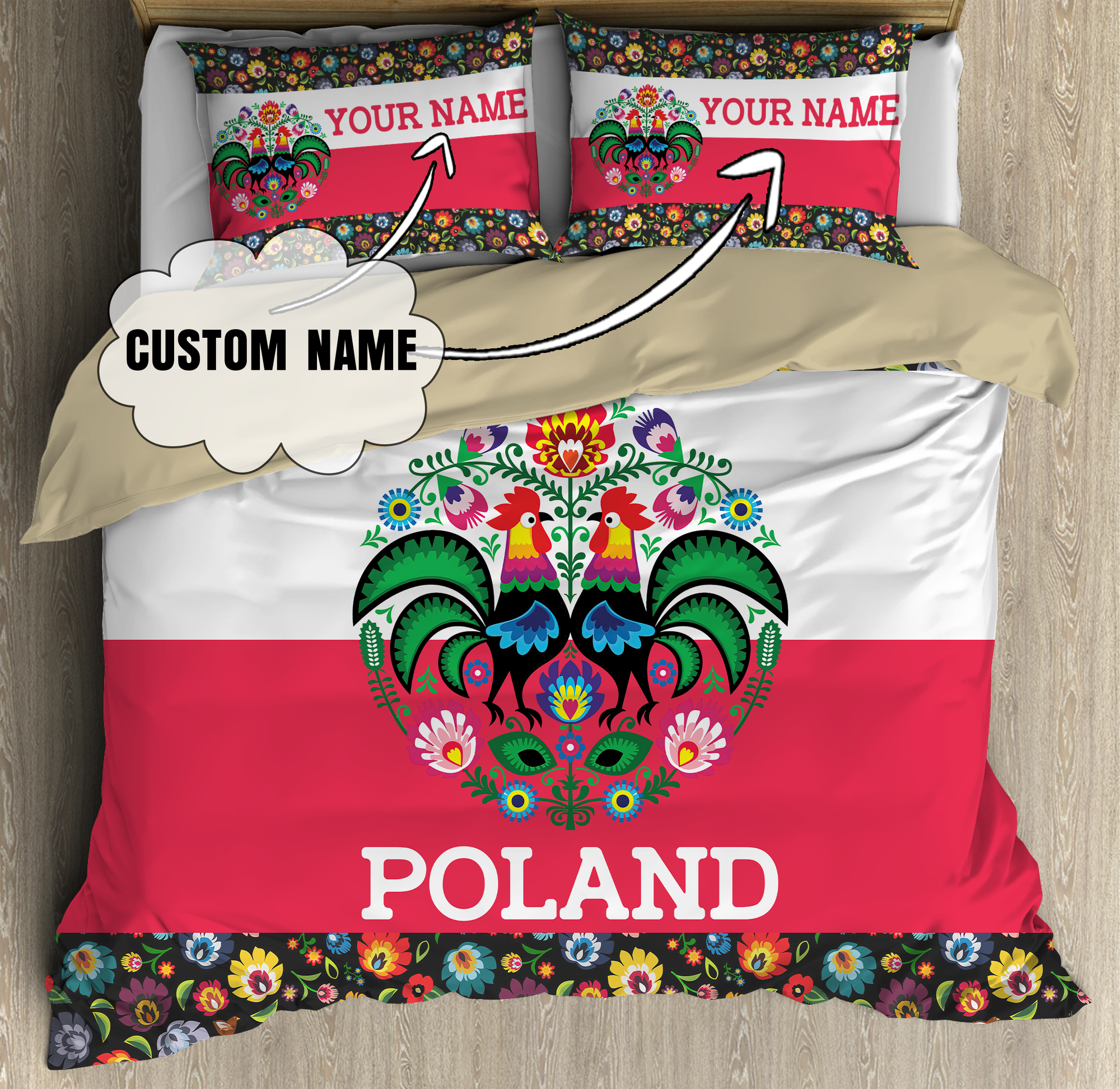 Customize Poland 3D all over printed bedding set SN29052105