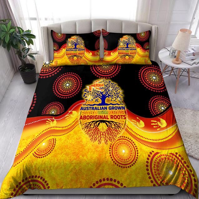 Australian grown with Aboriginal Roots Golden Style 3D Design Bedding Set