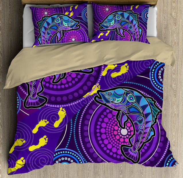 Aboriginal Purple Fishing Area Unique Design Bedding Set