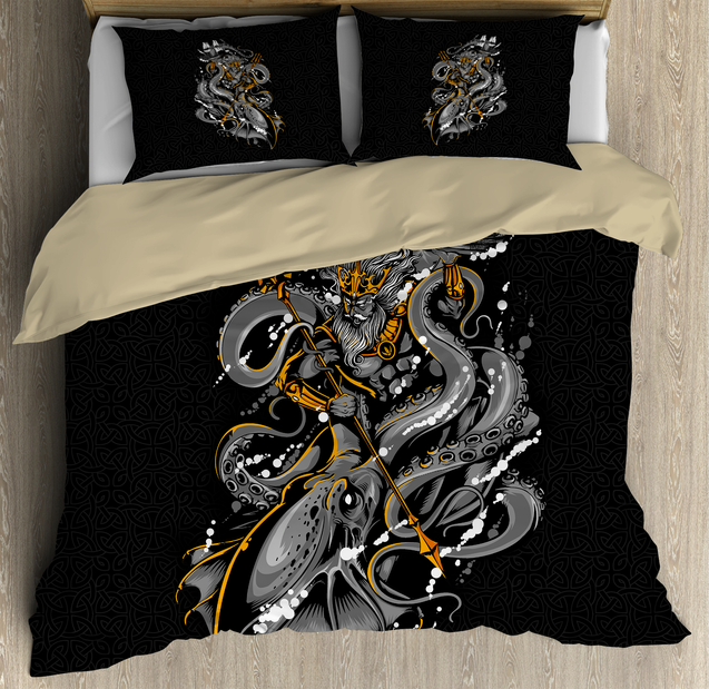 Premium Bedding Set Octopus And Poseidon ML