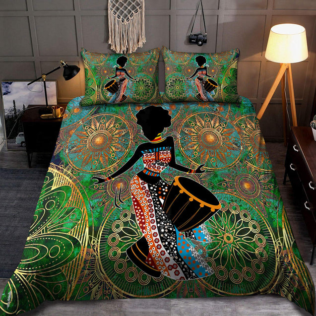 African Girl Plays Drum Bedding Set TN HHT27042101.S1