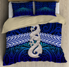 New Zealand Maori Moko Tattoo Manaia Pounamu Bedding Set Cobalt