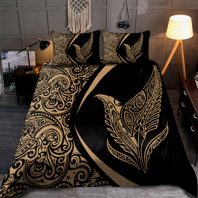 New Zealand Silver Fern Maori Bedding Set - Circle Style ML