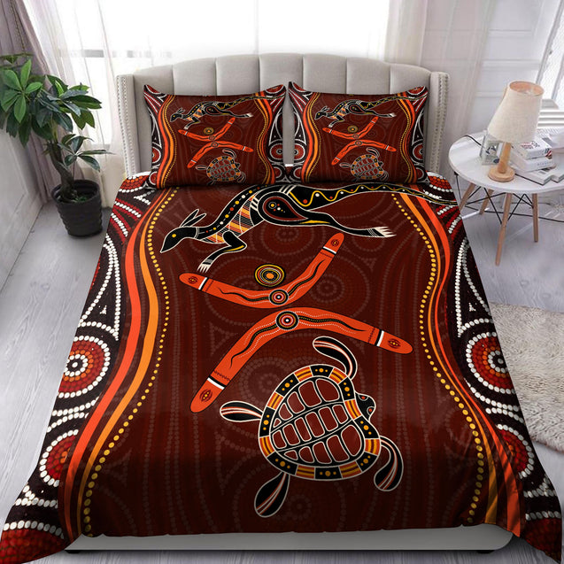 Aboriginal Naidoc Week Heal the Kangaroo and Turtle 3D print Bedding set