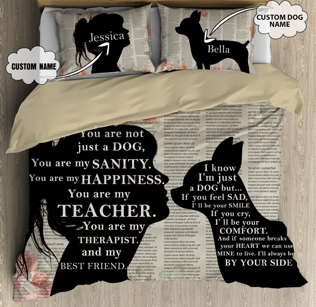 Customize Name Love My Chihuahua Dog Bedding Set SN23012101