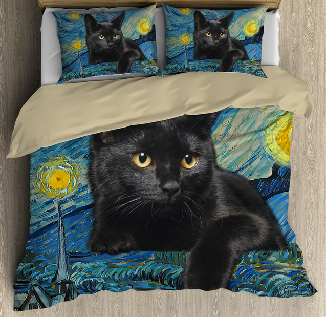 Art Of Black Cat Bedding Set