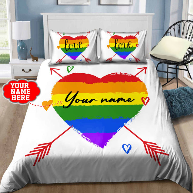 Customize Name LGBT Pride Bedding Set HHT20052103