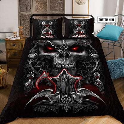 Customize Name Skull Art Bedding Set