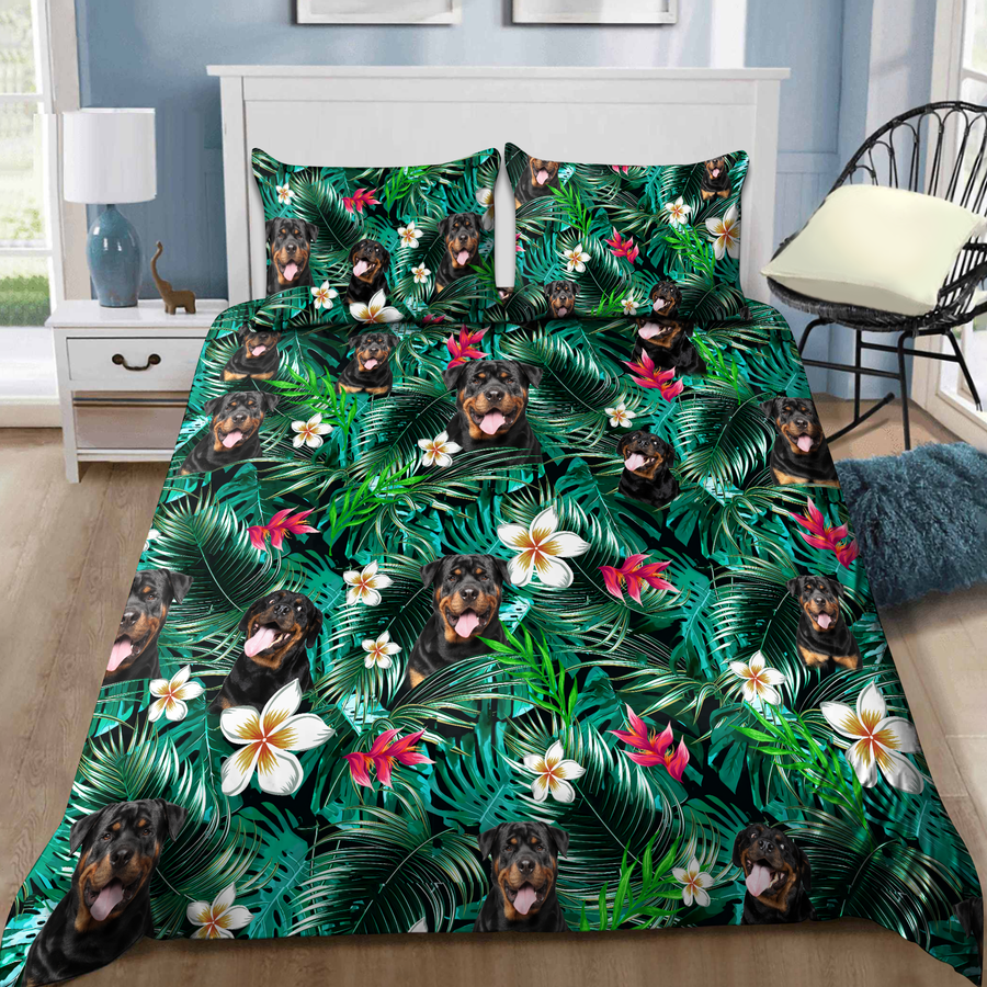 Rottweiler hawaiian bedding set