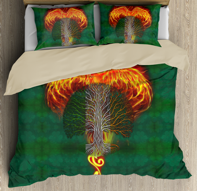 Phoenix And Tree Of Life Irish Saint Patrick's Day Bedding Set TN