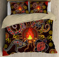 Aboriginal Dancing around the campfire Stories Red Bedding set