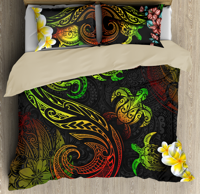 Turtle Polynesian Hawaii Decorated 3D Bedding Set