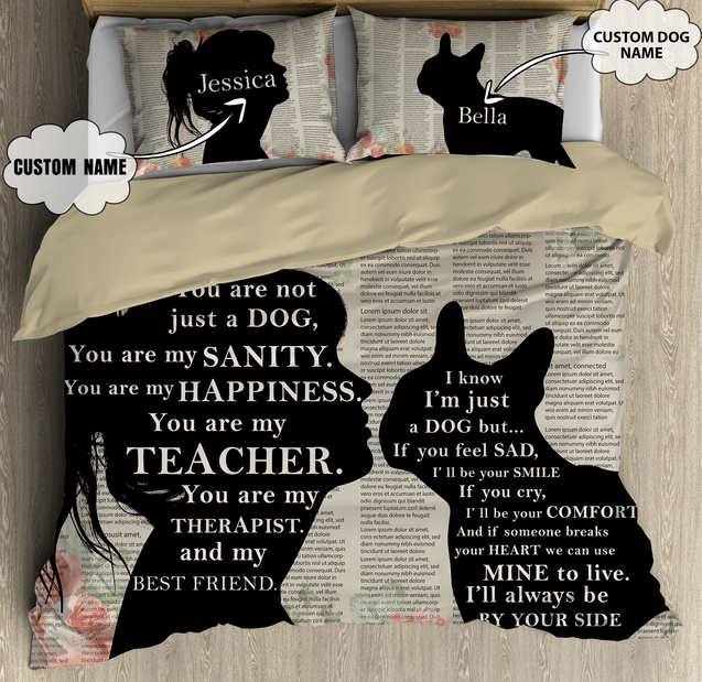 Customize Name Love My French Bull Dog Bedding Set SN23012103