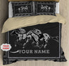 Personalized Name Black Horse Racing Bedding Set