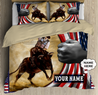 Personalized Name Bull Riding Bedding Set American Bull Rider Ver 2