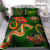 Custom name Aboriginal Green Lizards Bedding Set