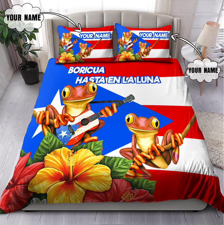 Customize Name Maga Coqui Puerto Rico Bedding Set MH01042101