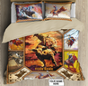 Personalized Name Bull Riding Bedding Set Rodeo Art