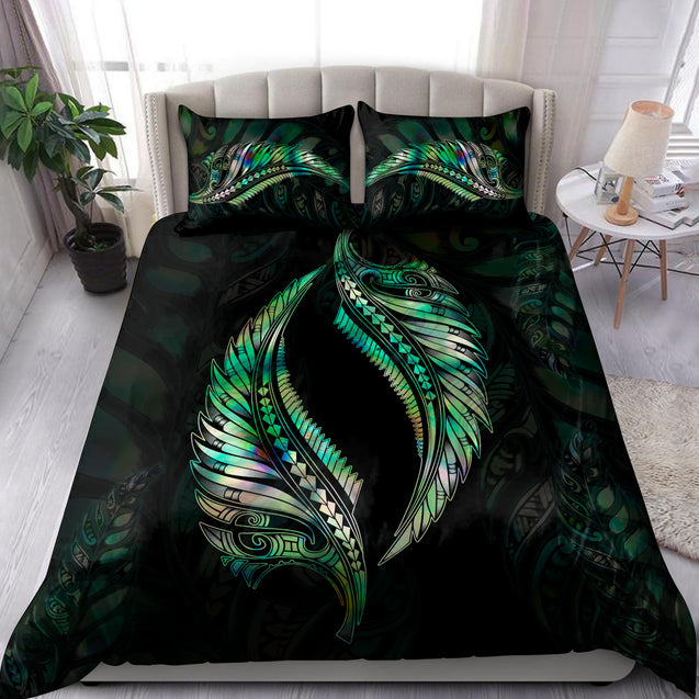 New Zealand Aotearoa Couple Silver Fern Bedding Set ML