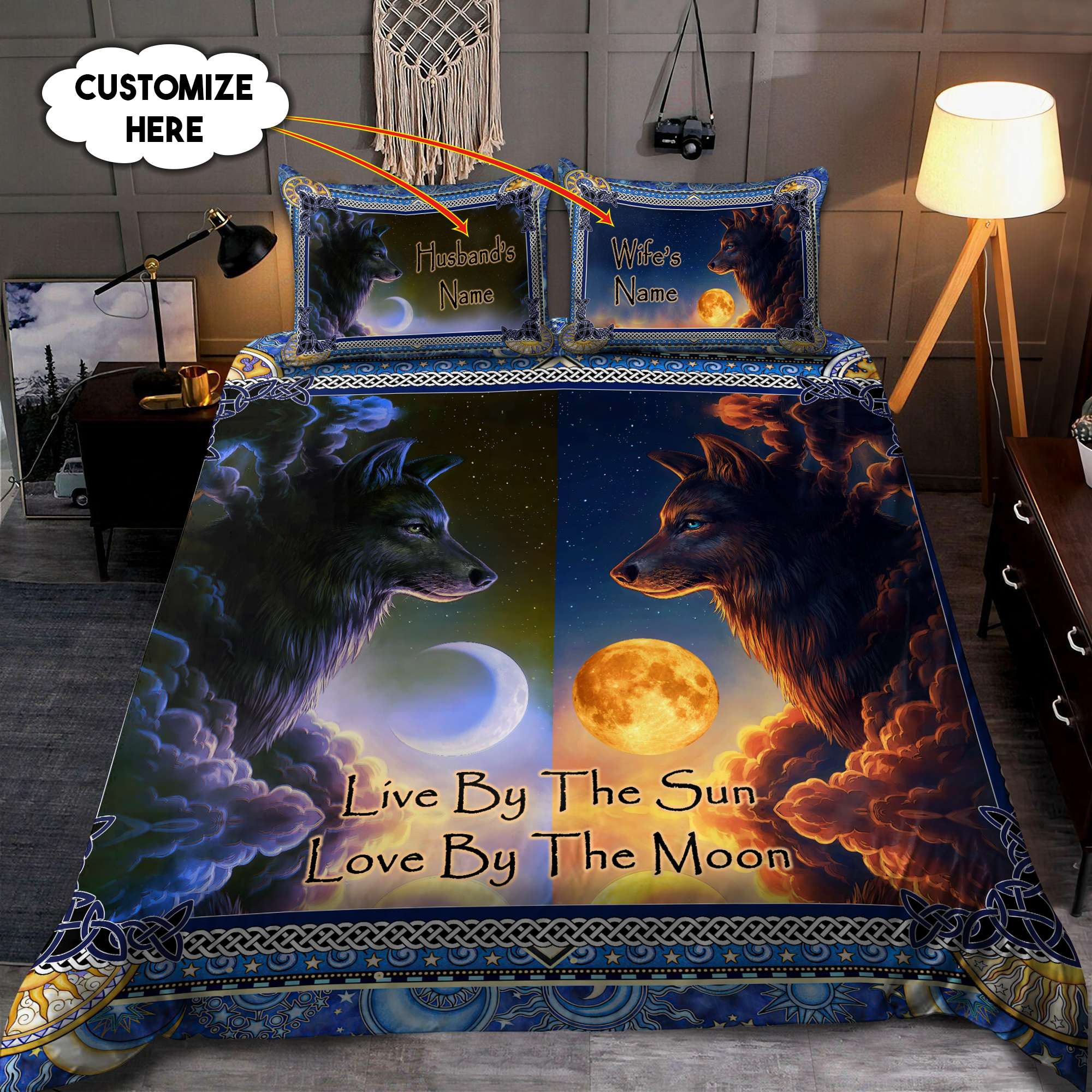 Couple Wolf 3D All Over Printed Bedding Set