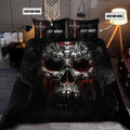 Customize Name Skull Art Bedding Set