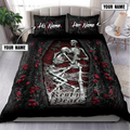 Customize Name Couple Skull On The Roses Bedding Set MH15062104