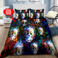 Customize Name Coloful Skull Bedding Set DQB07062103