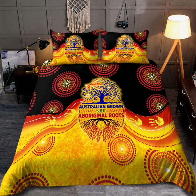 Australian grown with Aboriginal Roots Golden Style 3D Design Bedding Set